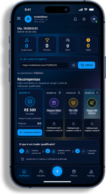 App Invite Shiver no celular