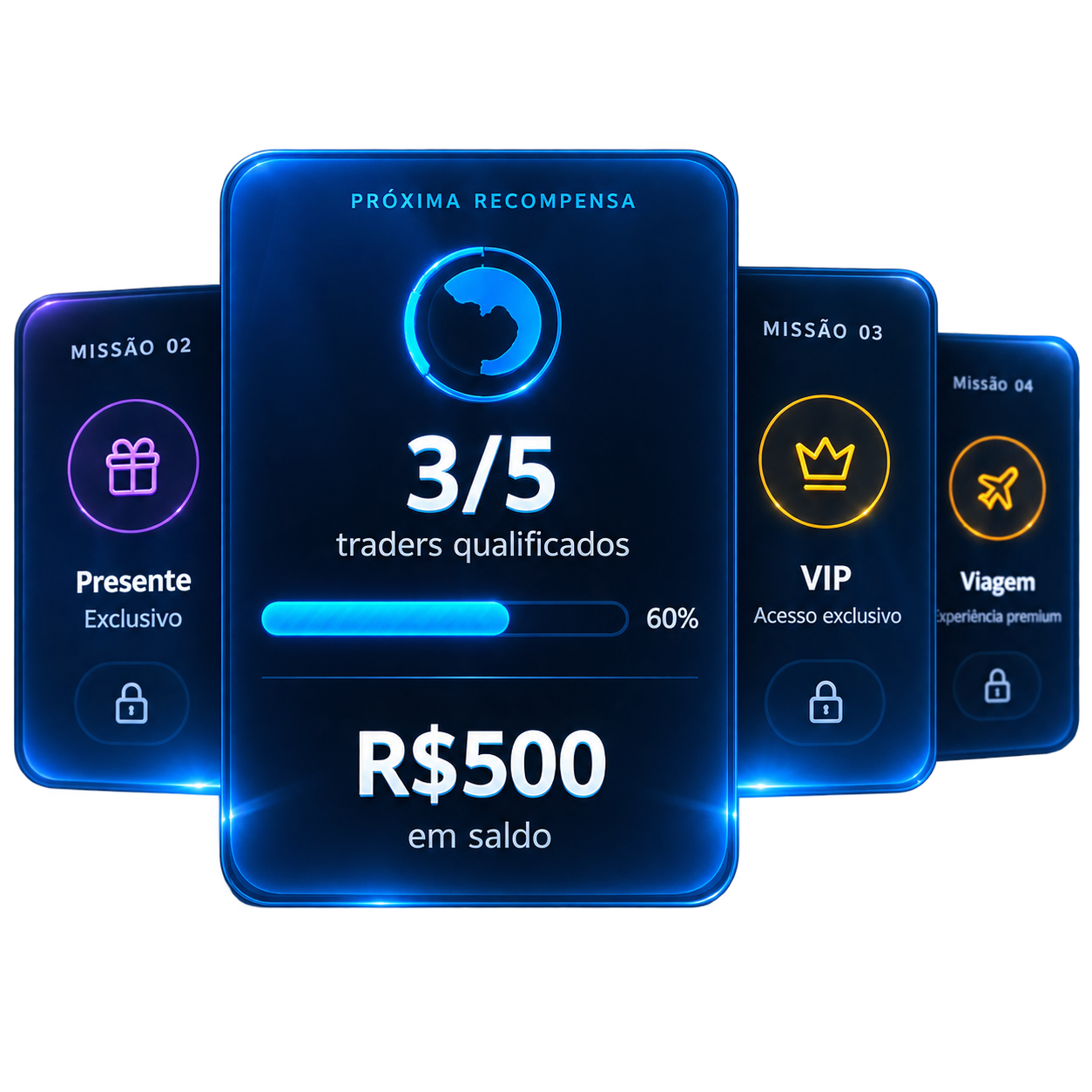 Painel de missões e recompensas do Invite Shiver